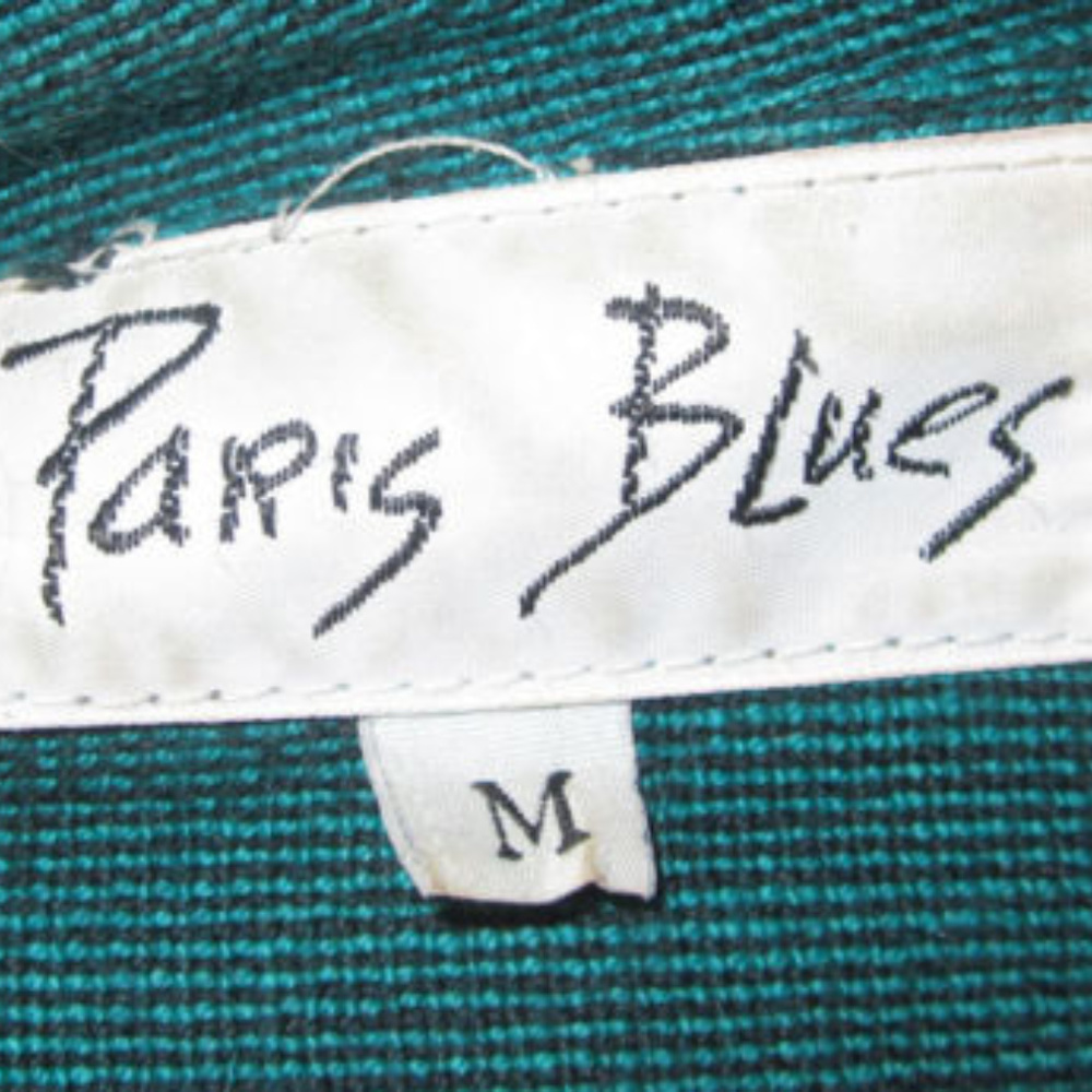 SOLD coat paris blue jacket 100% cotton teal green - Picture 4 of 5